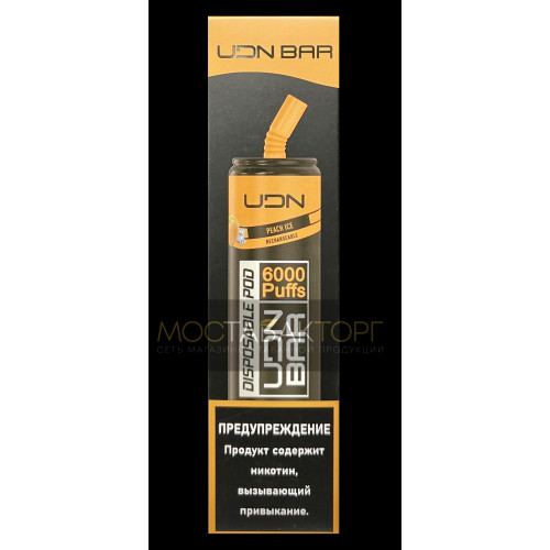 Электронная сигарета UDN BAR Peach Ice 6000 затяжек (УДН Бар Персик Лёд)